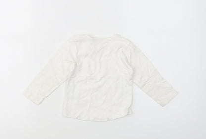 Mexx Baby White  Cotton Basic Polo Size 12-18 Months Crew Neck Snap