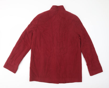 Marks and Spencer Womens Red   Pea Coat Coat Size 14  Button