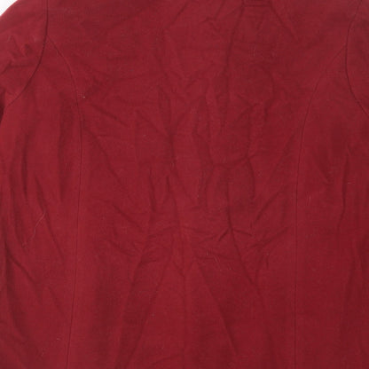 Marks and Spencer Womens Red   Pea Coat Coat Size 14  Button