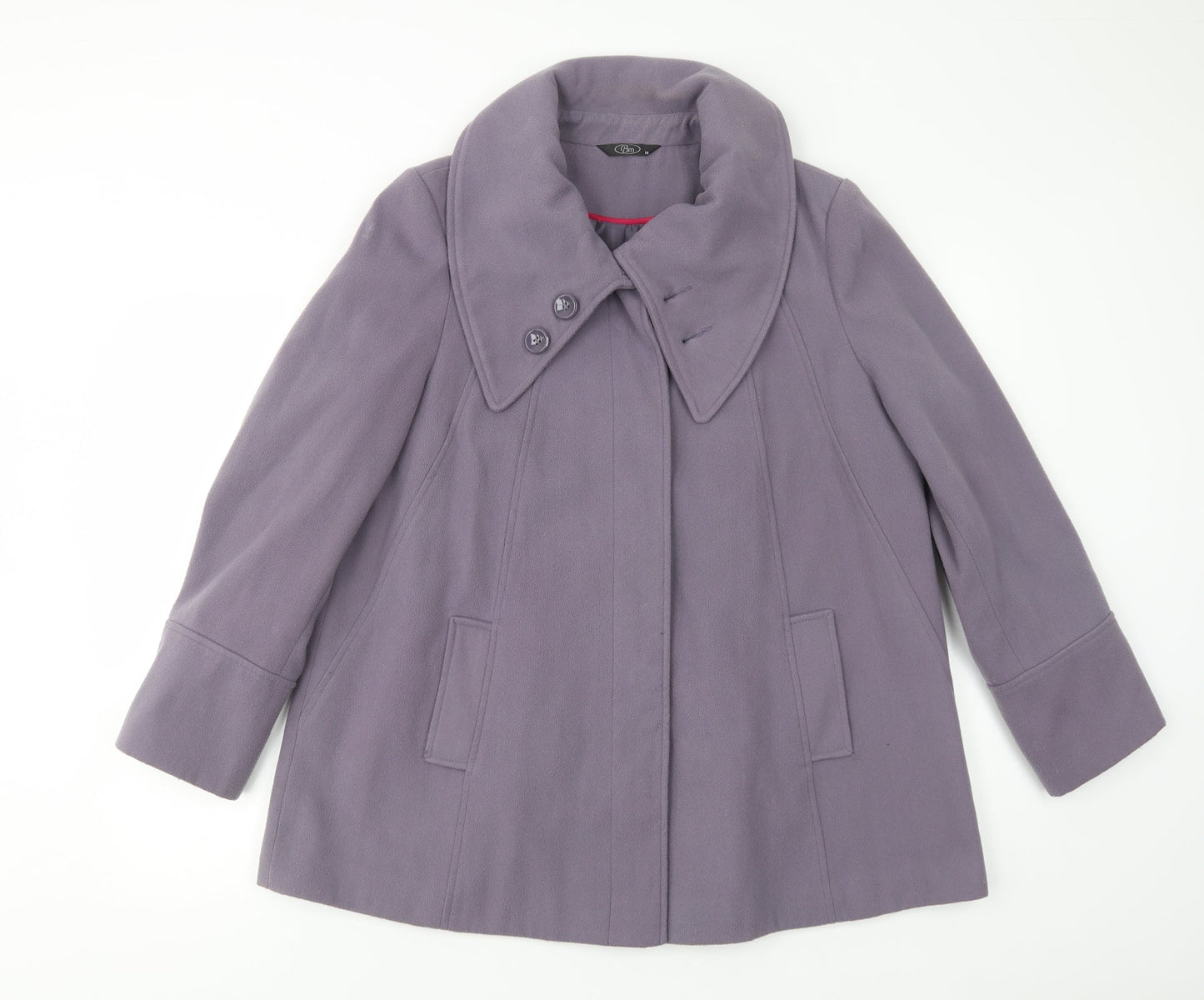 Womens UK Size 16 Bonmarché Purple Pea Coat