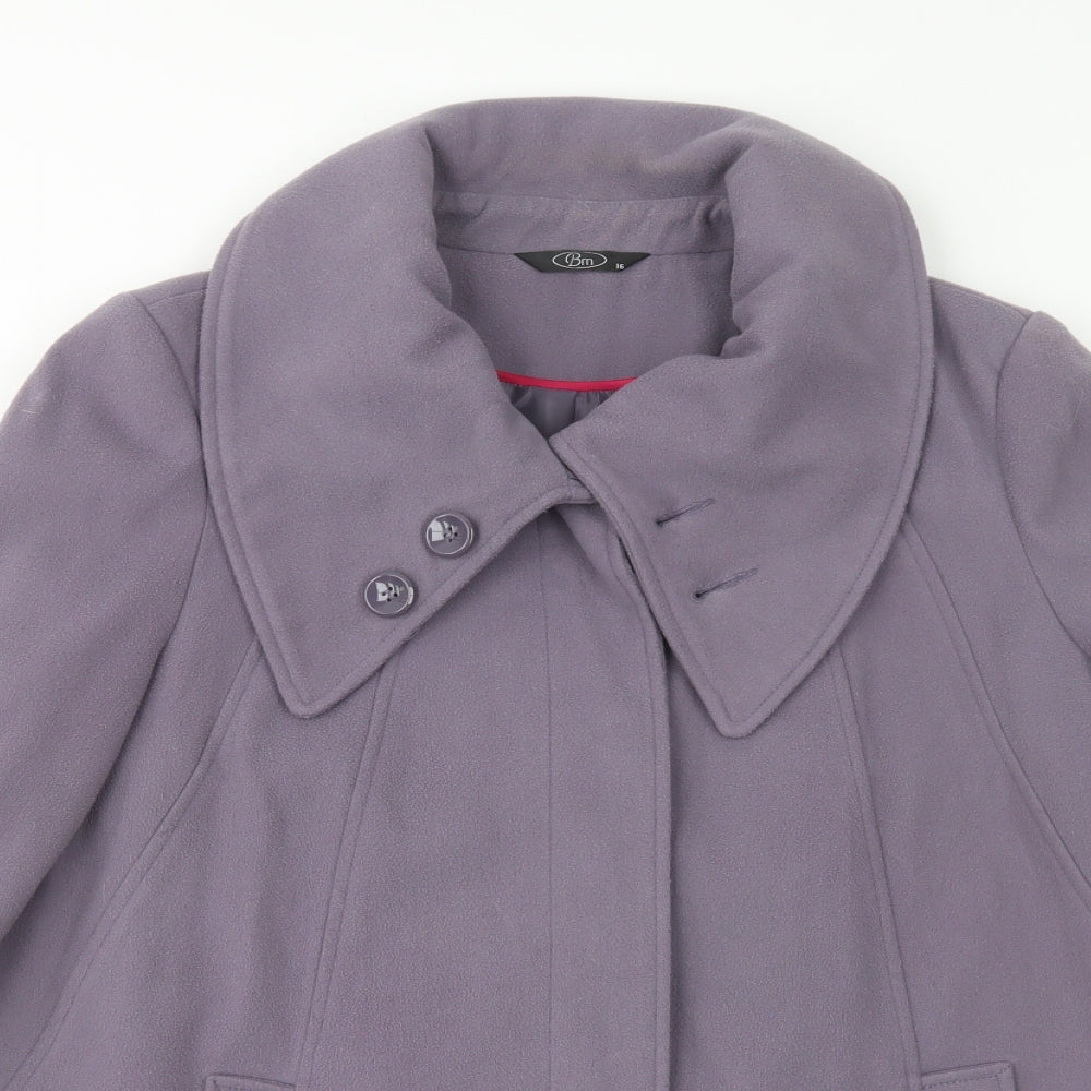 Womens UK Size 16 Bonmarché Purple Pea Coat