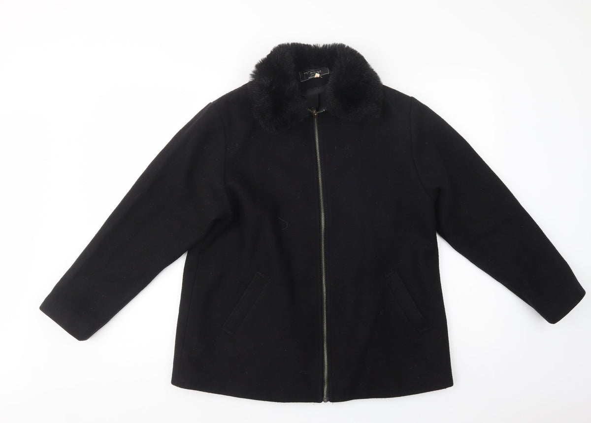 Additional front view of Tanya women’s black jacket, size S, zip