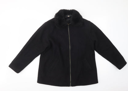 Additional front view of Tanya women’s black jacket, size S, zip