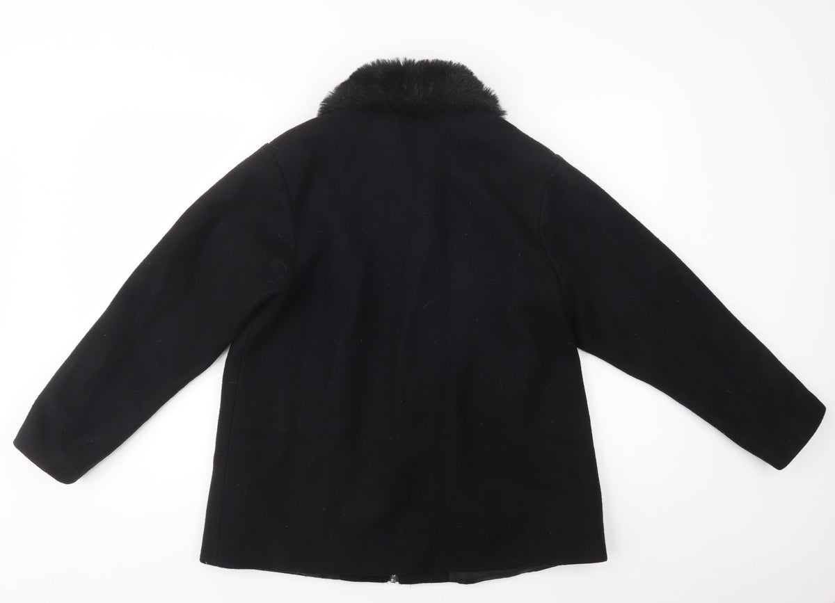 Back view of Tanya women’s black jacket, size S, zip