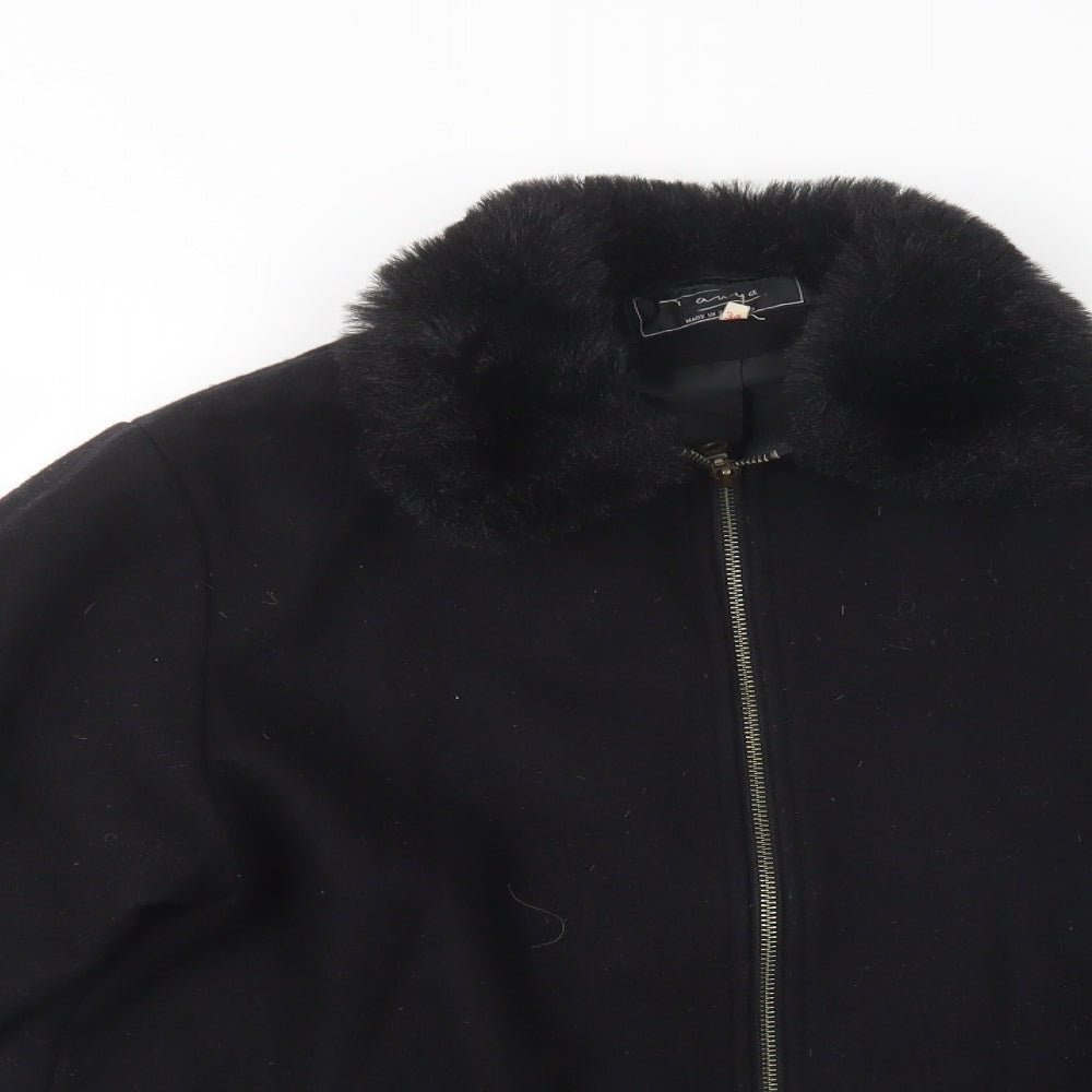 Close-up detail of Tanya women’s black jacket, size S, zip