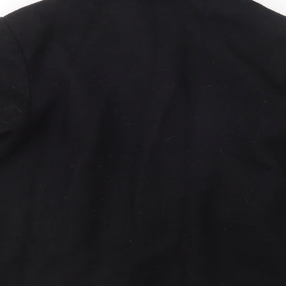 Brand and care label for Tanya women’s black jacket, size S, zip