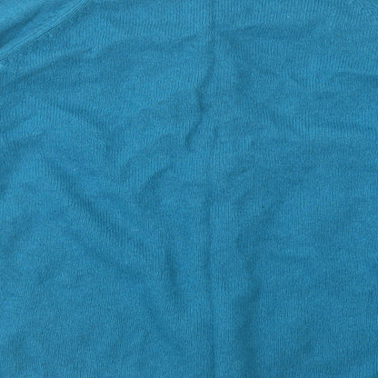 Womens UK Size M Isle Blue Cardigan Jumper
