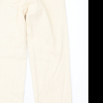 SheIn Womens Ivory  Cotton Mom Jeans Size M L28 in Regular Button