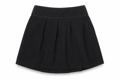 Front view of Tu girls’ black polyester pleated skirt, size 7, years regular - school wear