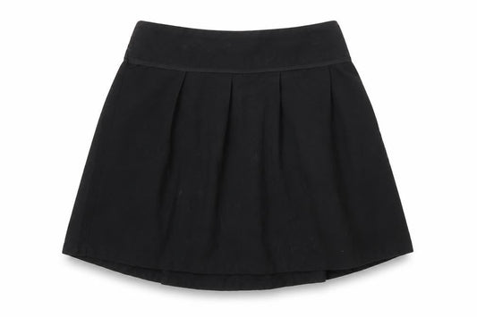 Front view of Tu girls’ black polyester pleated skirt, size 7, years regular - school wear
