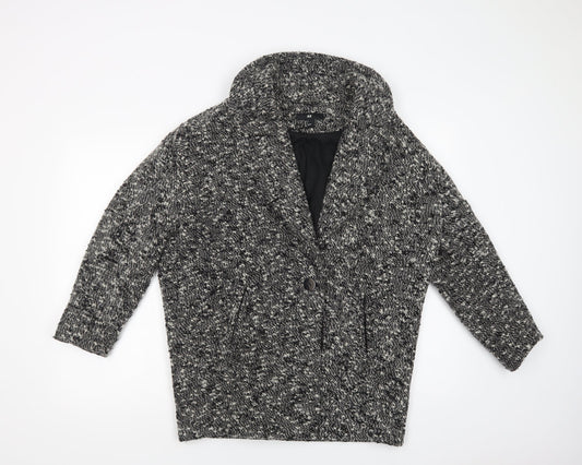 Womens UK Size 10 H&M Grey Overcoat