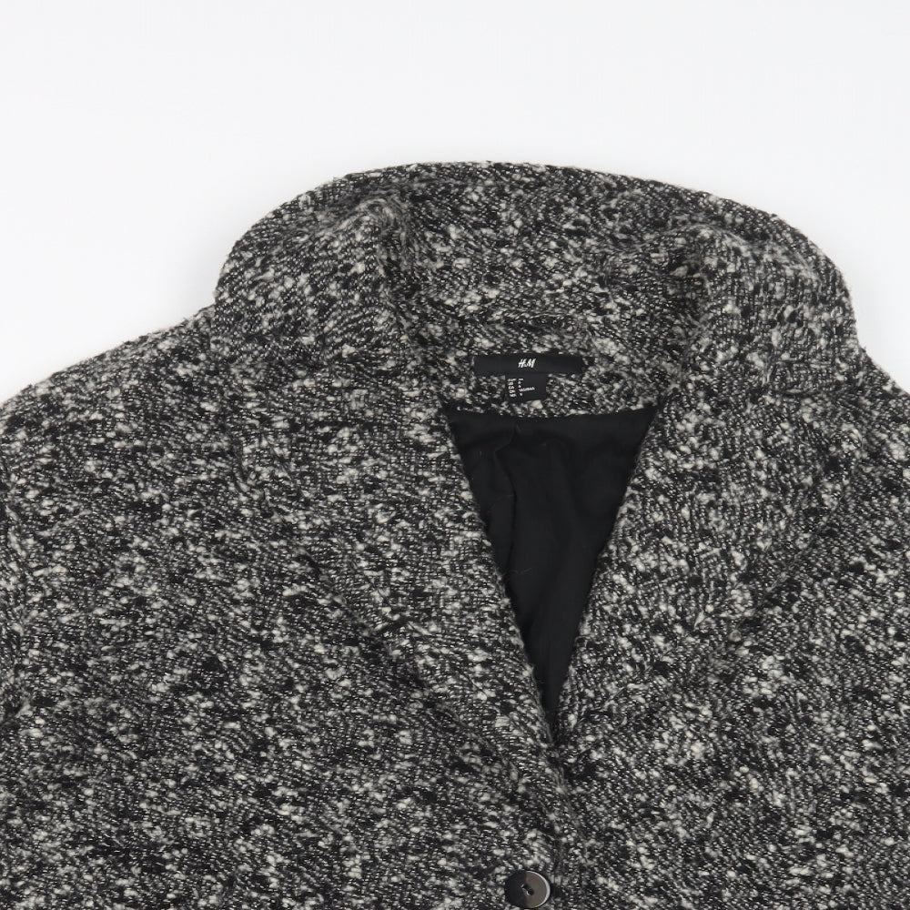 Womens UK Size 10 H&M Grey Overcoat