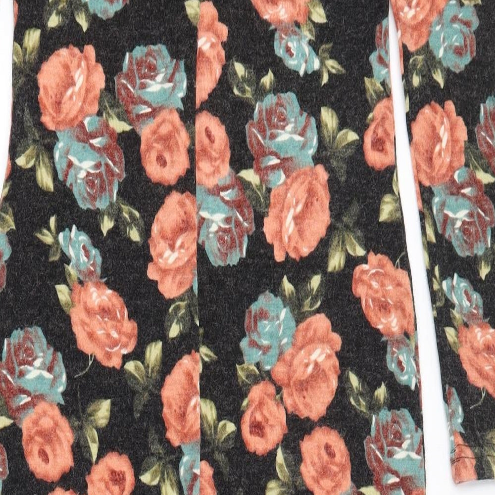 Paprika Womens Grey Floral Acrylic Bodycon  Size 12  Scoop Neck