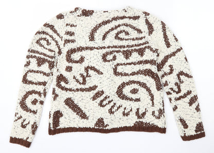 J.Stars  Womens Beige Round Neck  Polyester Cardigan Jumper Size S