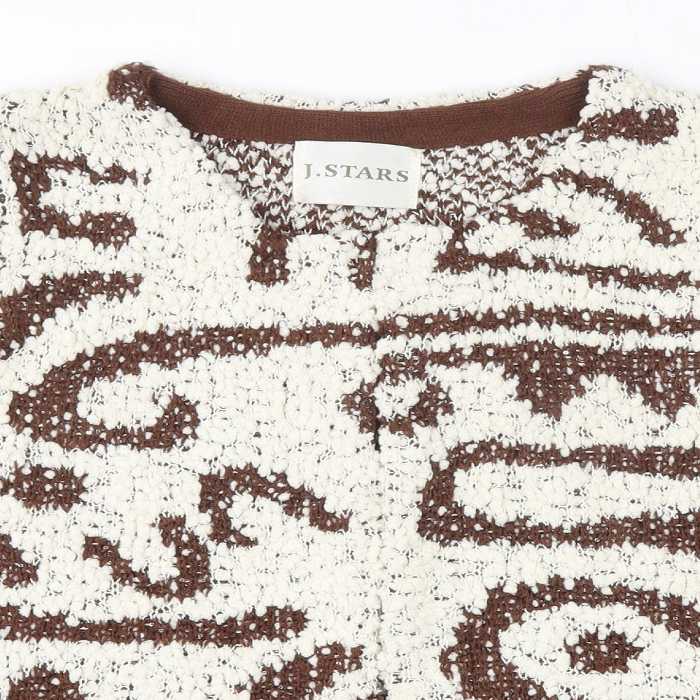 J.Stars  Womens Beige Round Neck  Polyester Cardigan Jumper Size S