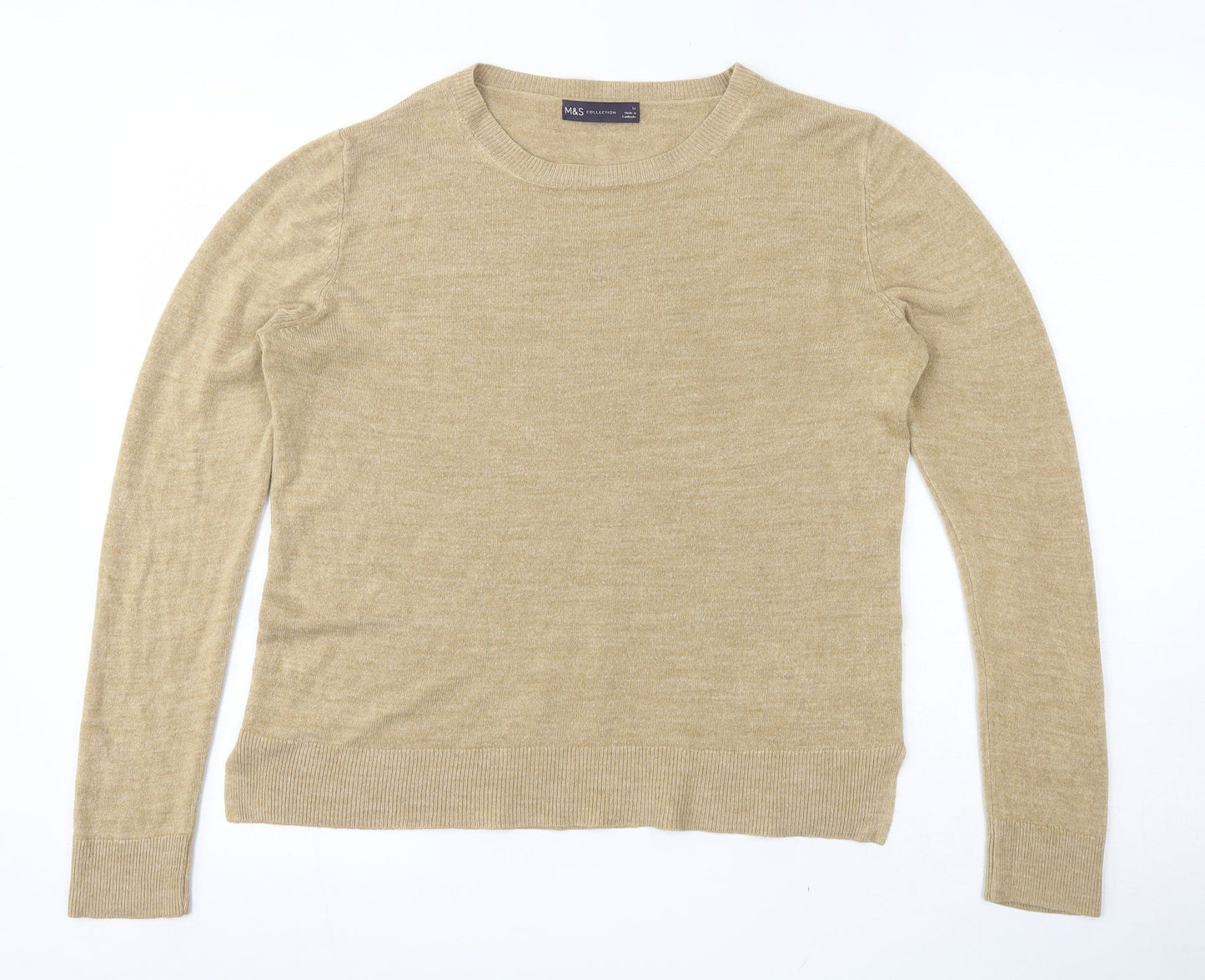 Womens UK Size 14 Marks and Spencer Brown Pullover Jumper