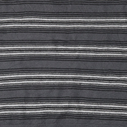 Gap Mens Grey V-Neck Striped Cotton Pullover Jumper Size L