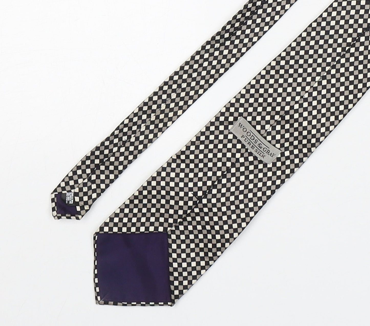 Woods & Gray Mens Multicoloured Plaids & Checks Silk Pointed Tie One Size