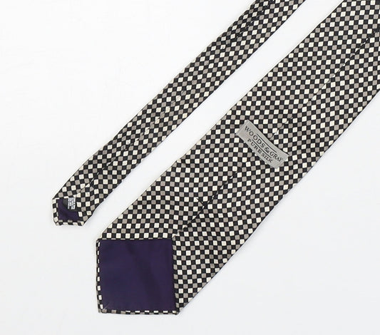 Woods & Gray Mens Multicoloured Plaids & Checks Silk Pointed Tie One Size