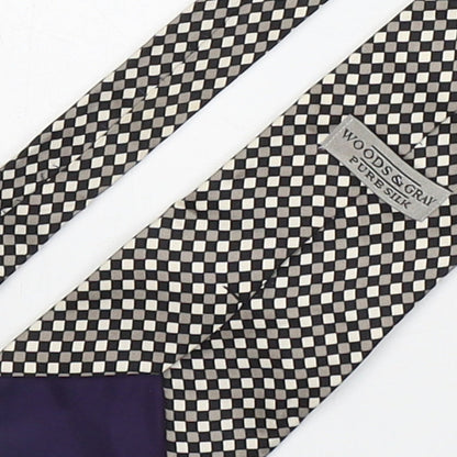 Woods & Gray Mens Multicoloured Plaids & Checks Silk Pointed Tie One Size