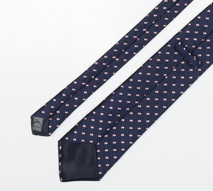 Marks and Spencer Mens Multicoloured Striped Polyester Pointed Tie One Size