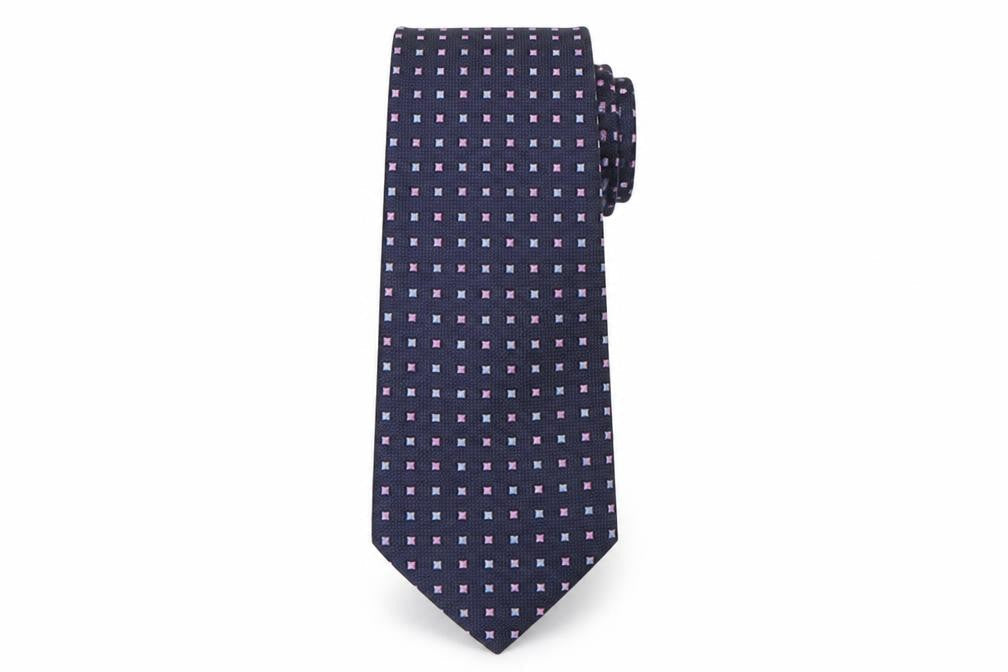 Front view of Marks & Spencer men’s multicoloured polka dot silk pointed tie one size