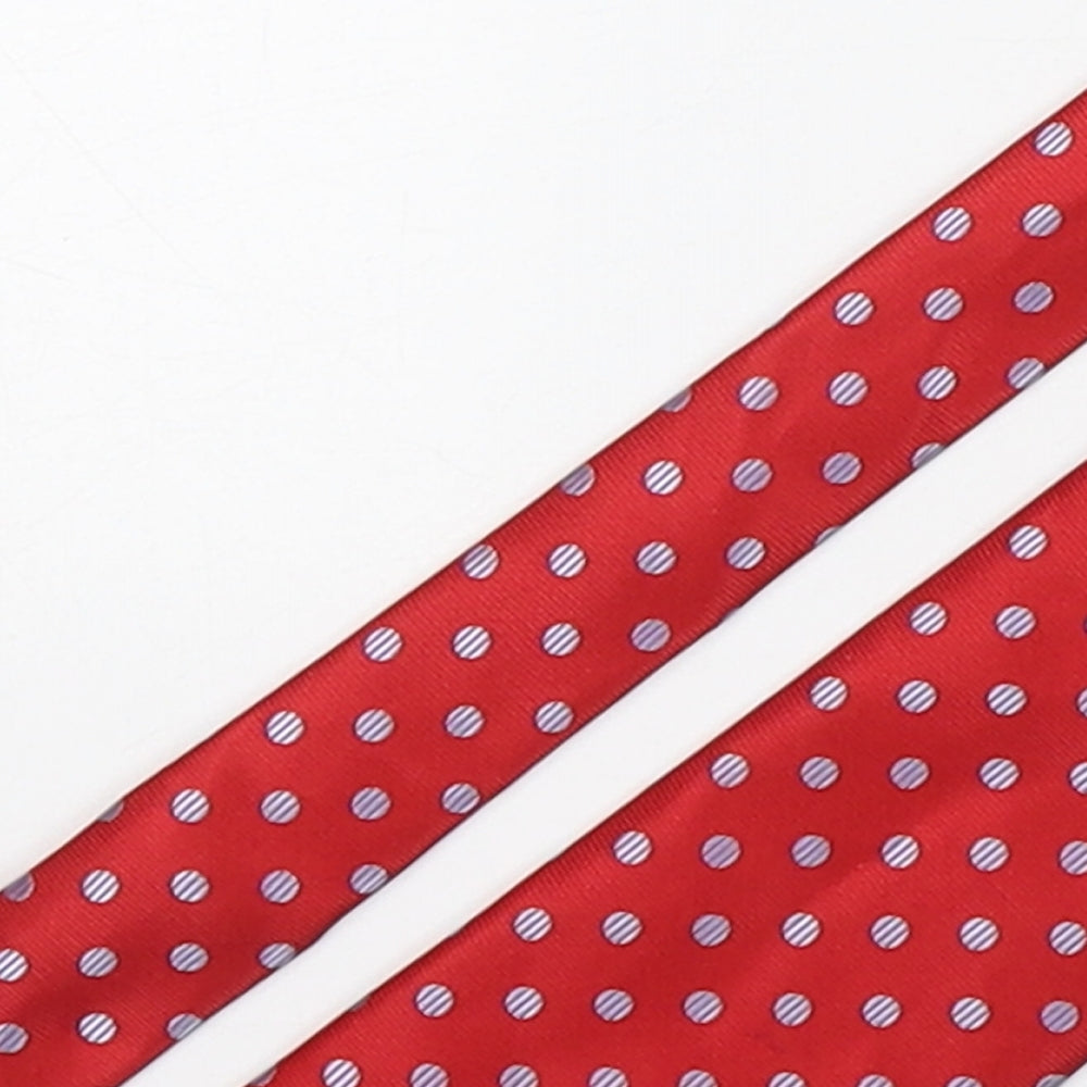 Marks and Spencer Mens Red Polka Dot Polyester Pointed Tie One Size