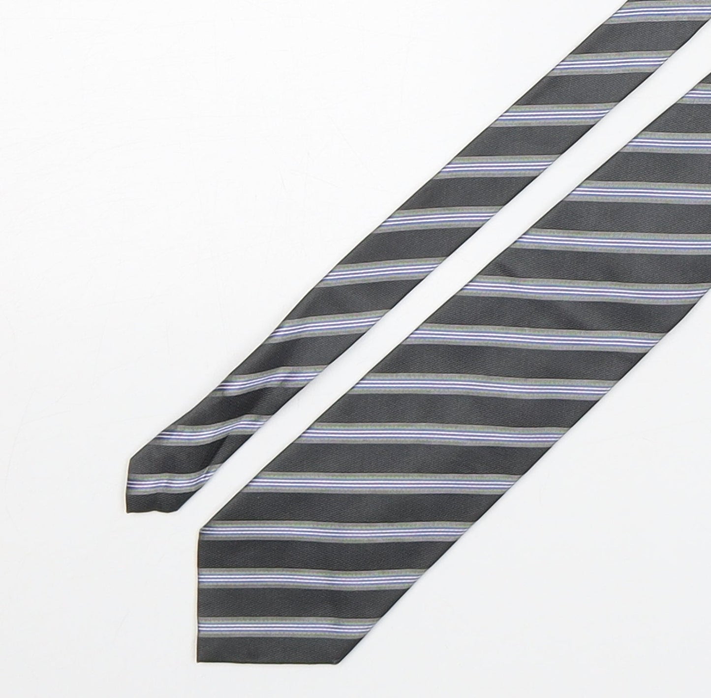 Van Hausen Mens Multicoloured Striped Silk Pointed Tie One Size