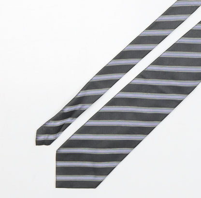 Van Hausen Mens Multicoloured Striped Silk Pointed Tie One Size