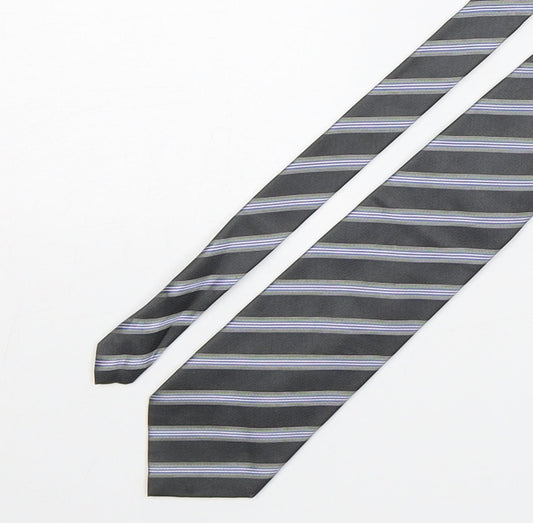 Van Hausen Mens Multicoloured Striped Silk Pointed Tie One Size