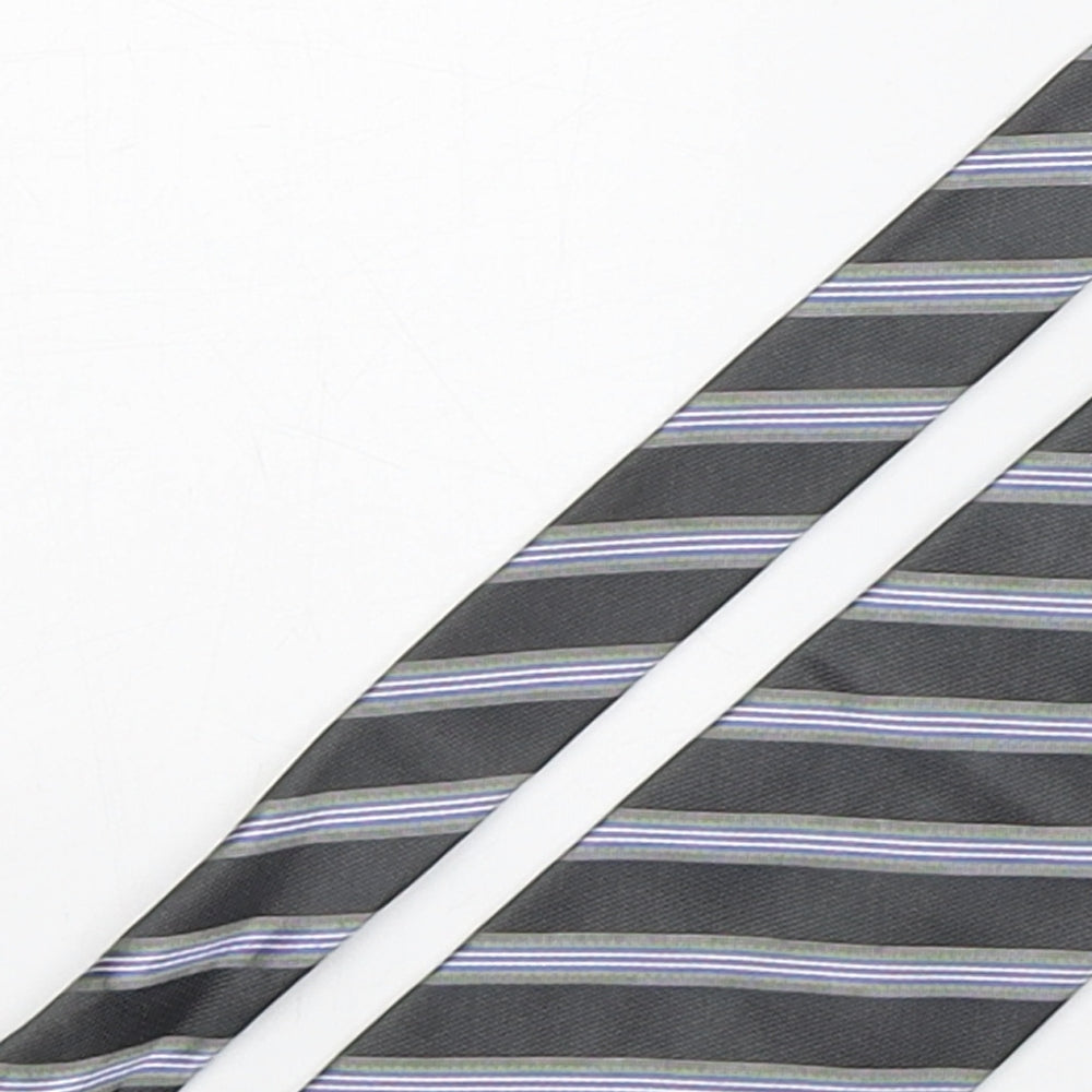 Van Hausen Mens Multicoloured Striped Silk Pointed Tie One Size