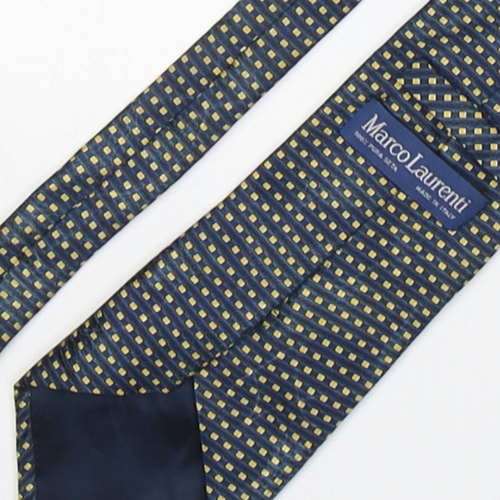 Marco Laurenti Mens Multicoloured Plaids & Checks Silk Pointed Tie One Size