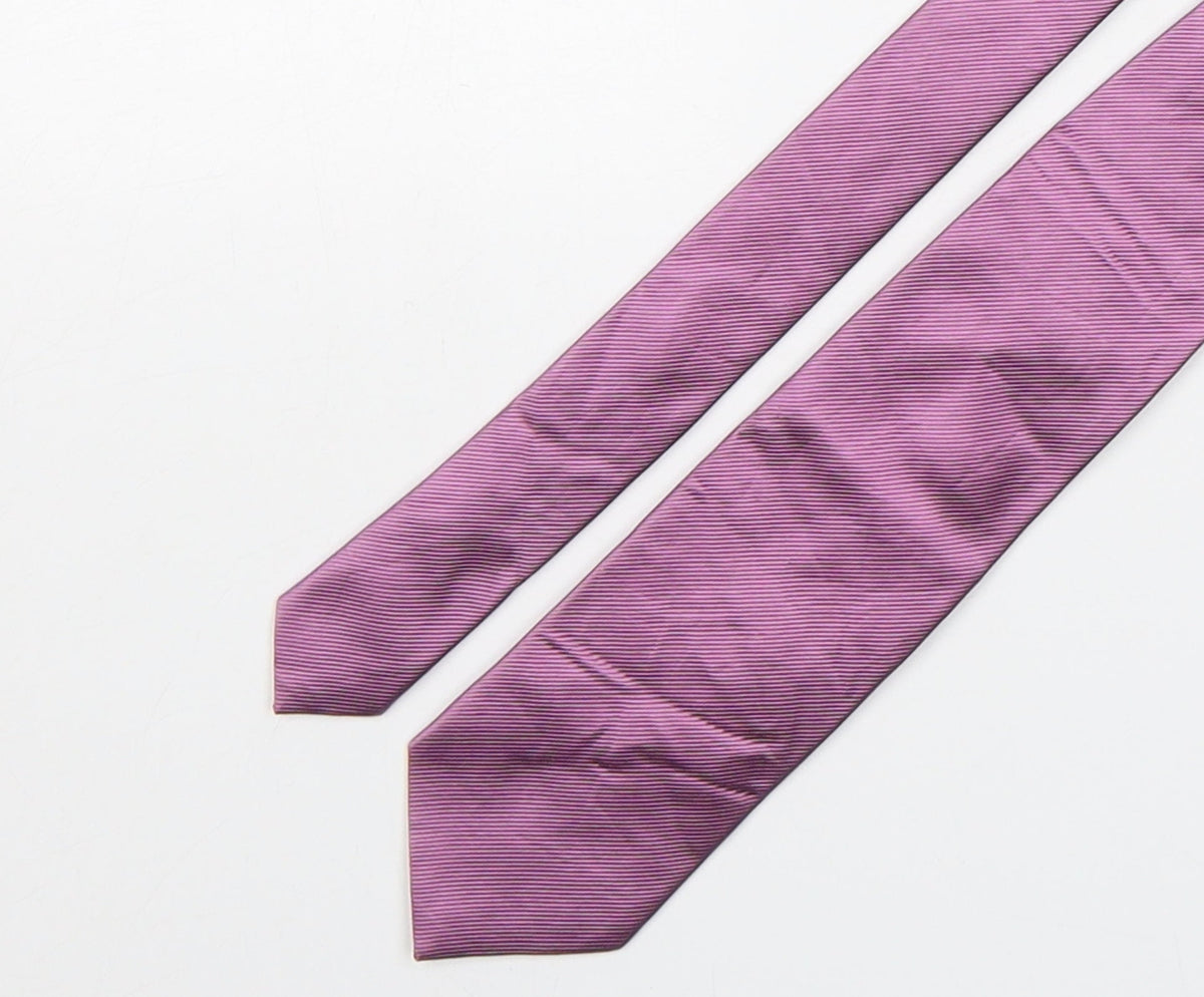 Front view of Fenwick men’s purple silk pointed tie one size