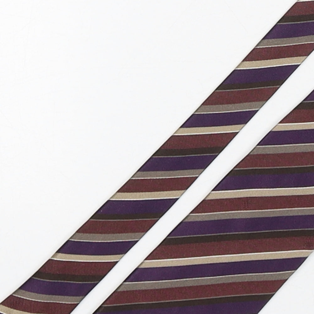 Marks and Spencer Mens Multicoloured Striped Silk Pointed Tie One Size