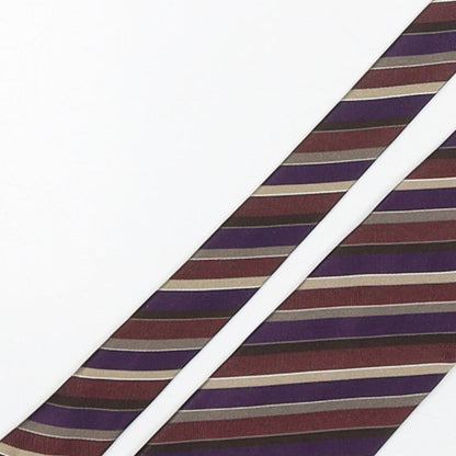 Marks and Spencer Mens Multicoloured Striped Silk Pointed Tie One Size