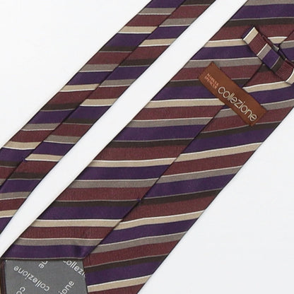 Marks and Spencer Mens Multicoloured Striped Silk Pointed Tie One Size