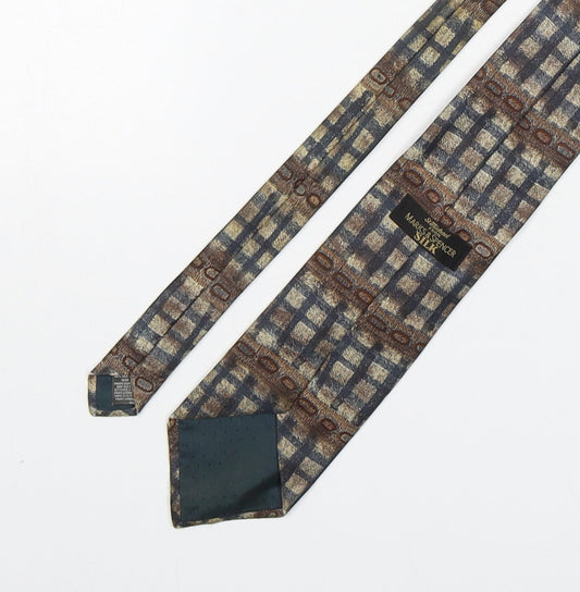 Marks and Spencer Mens Multicoloured Geometric Silk Pointed Tie One Size