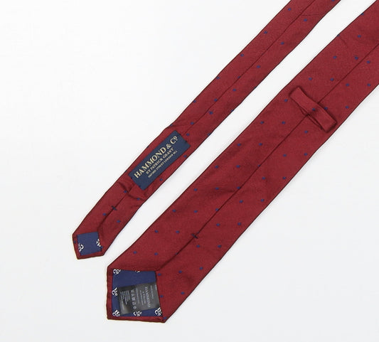 Hammond & CO Mens Red Polka Dot Silk Pointed Tie One Size