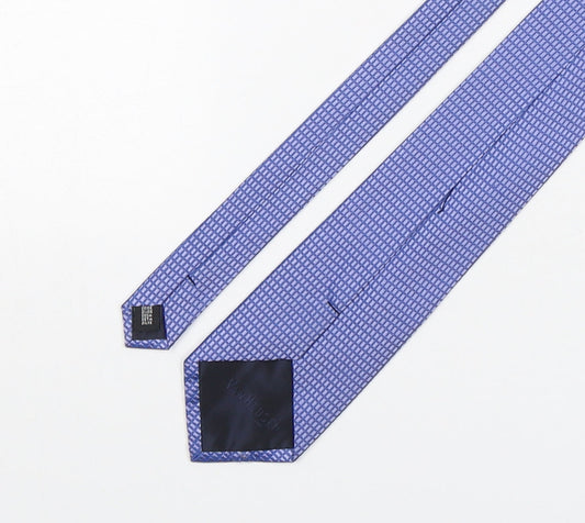 Van Hausen Mens Blue Plaids & Checks Silk Pointed Tie One Size