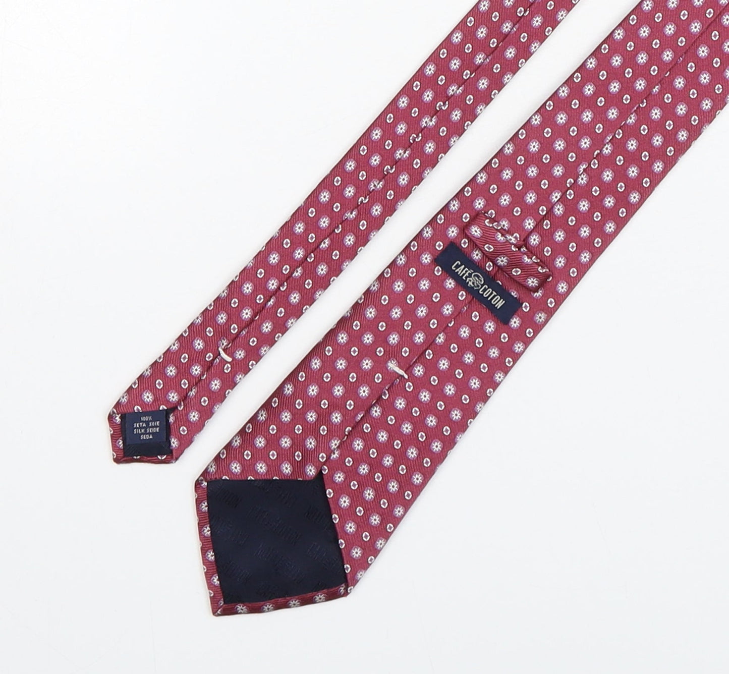 Cafe Cotton  Mens Multicoloured Polka Dot Silk Pointed Tie One Size
