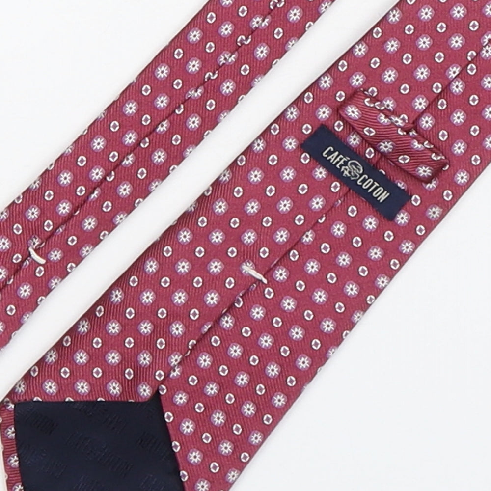 Cafe Cotton  Mens Multicoloured Polka Dot Silk Pointed Tie One Size