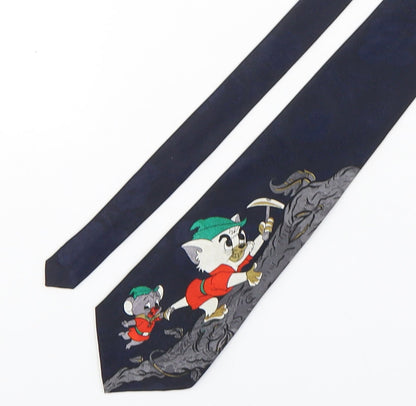Lorenzo Medici Mens Blue Floral Silk Pointed Tie One Size
