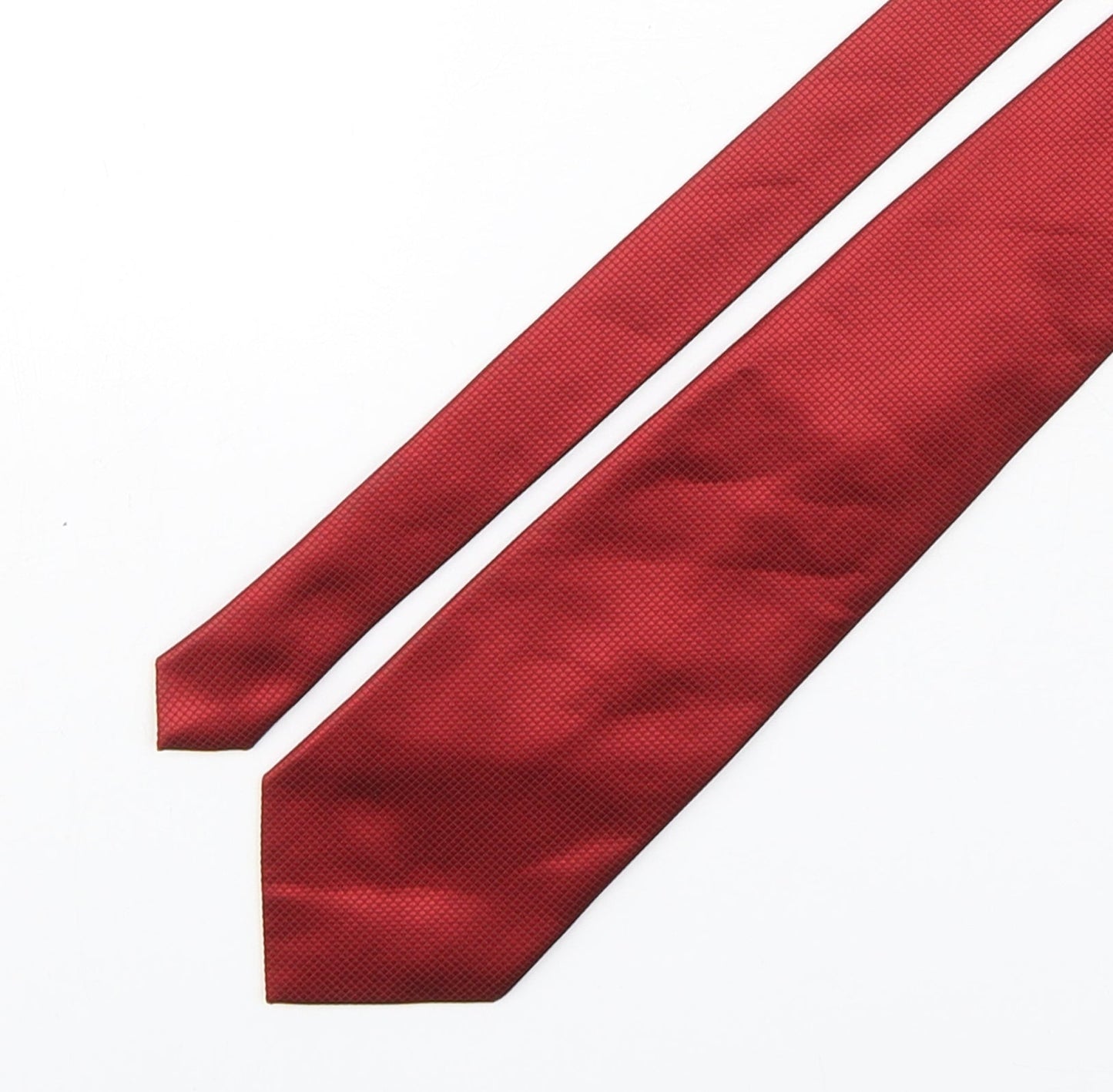 Preworn Mens Red Plaids & Checks Silk Pointed Tie One Size