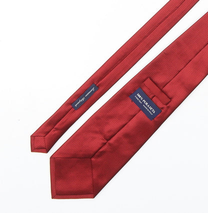 Preworn Mens Red Plaids & Checks Silk Pointed Tie One Size