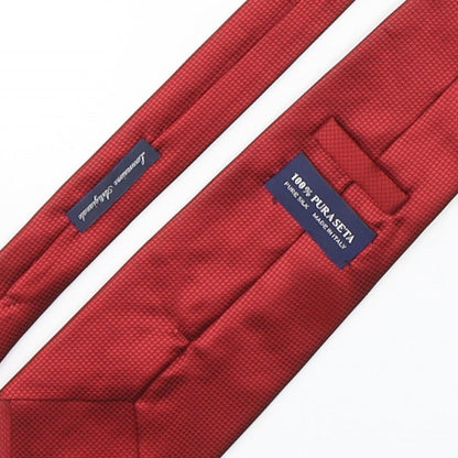 Preworn Mens Red Plaids & Checks Silk Pointed Tie One Size