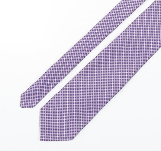 Marks and Spencer Mens Purple Plaids & Checks Polyester Pointed Tie One Size