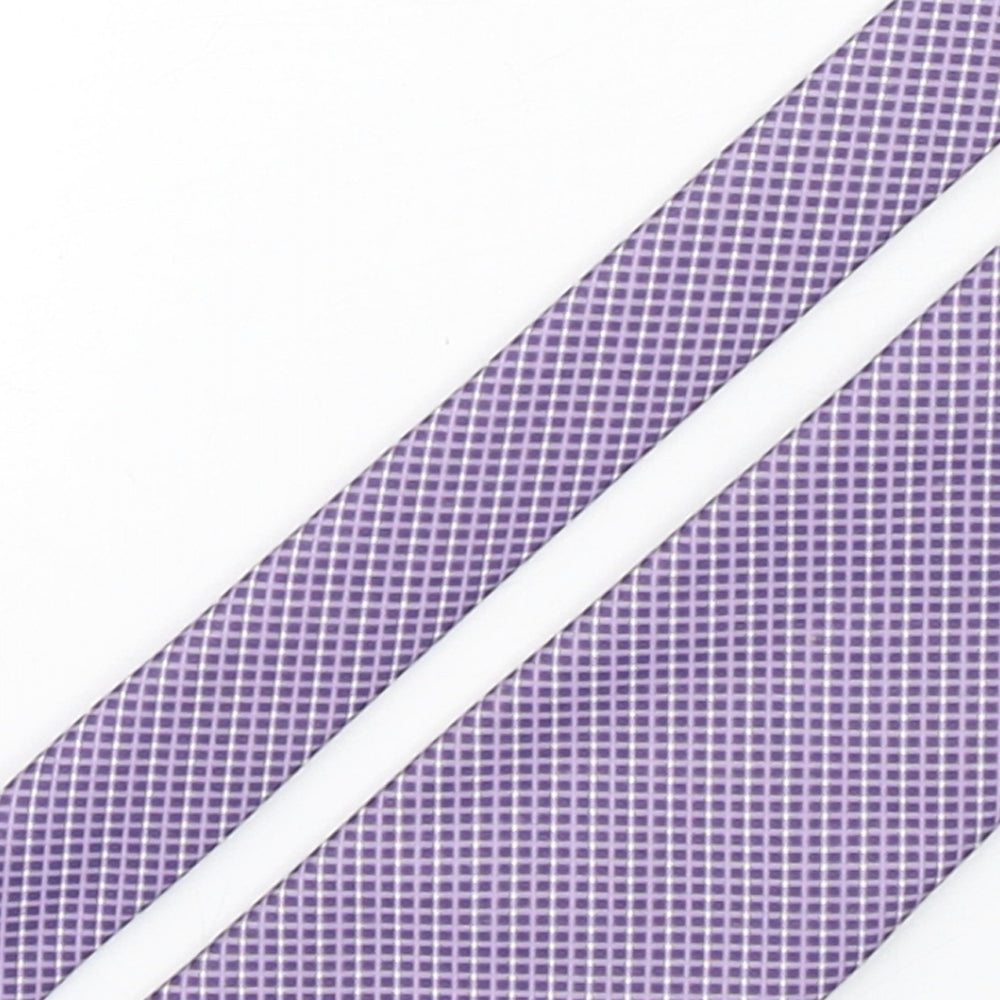 Marks and Spencer Mens Purple Plaids & Checks Polyester Pointed Tie One Size