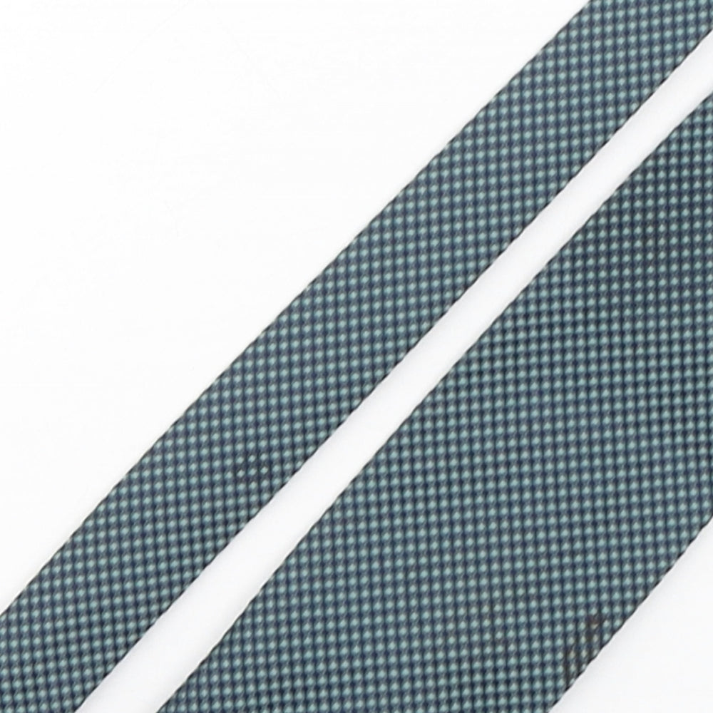 Marks and Spencer Mens Green Geometric Polyester Pointed Tie One Size