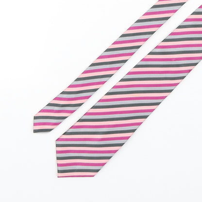 Marks and Spencer Mens Multicoloured Striped Silk Pointed Tie One Size