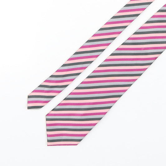 Marks and Spencer Mens Multicoloured Striped Silk Pointed Tie One Size